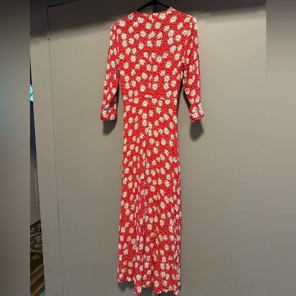 Zara - Red and White Long Sleeve Wrap Sundress (Size S) - Picture 8 of 10
